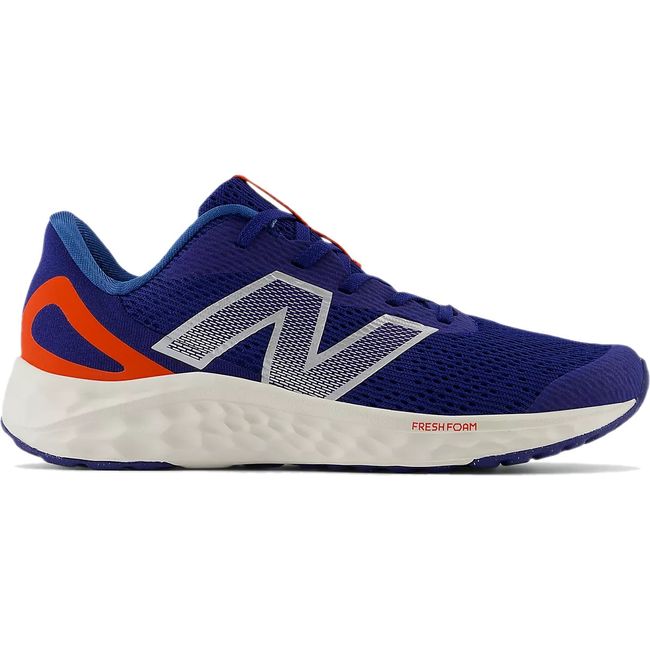 New Balance Kids' Fresh Foam Arishi V4 Running Shoe Inkwell/Neo Flame/Silver Metallic GPARIYN4