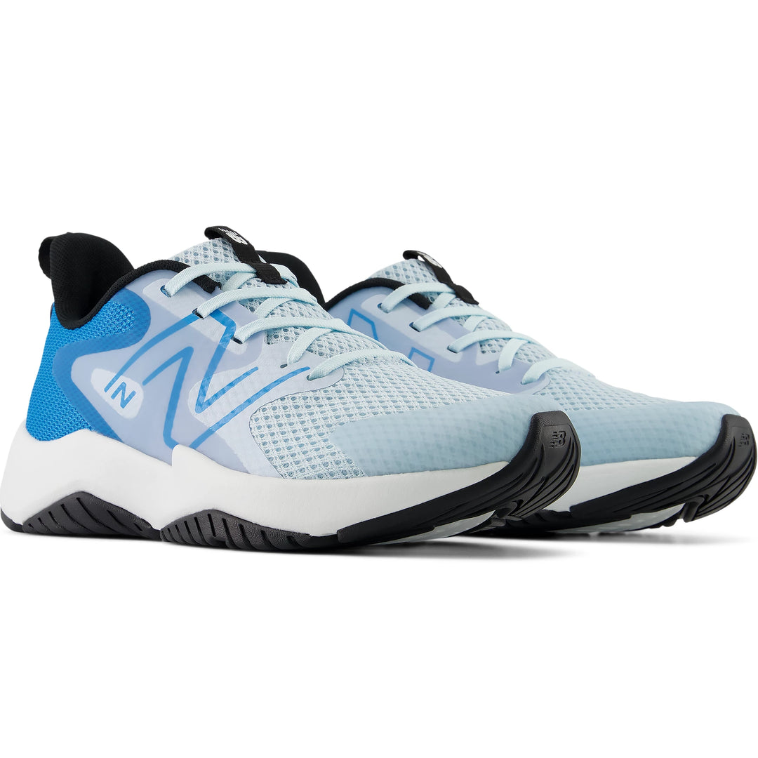 Pair of New Balance Kids' Rave Run v2 running shoes in Bright Sky