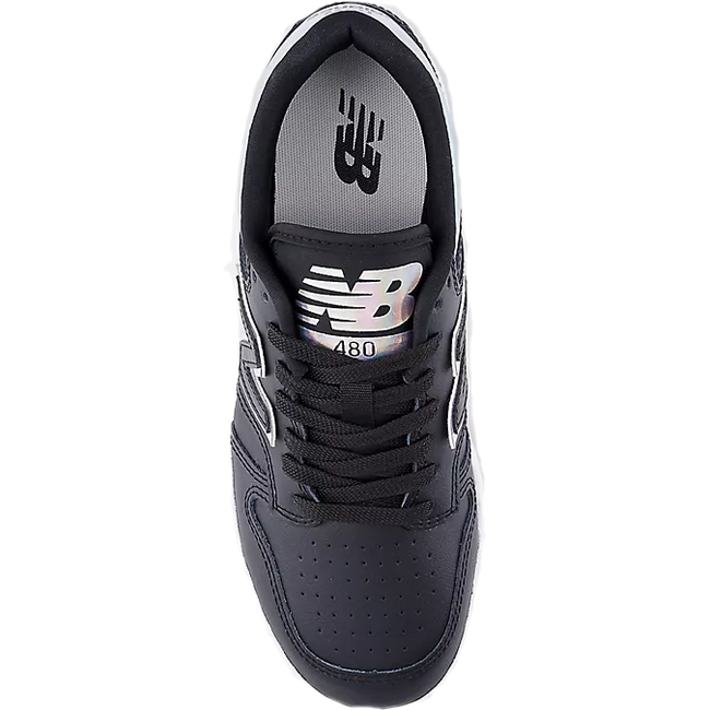 Top of New Balance Kids' 480 Lifestyle Shoe (Youth) in Iridescent Black