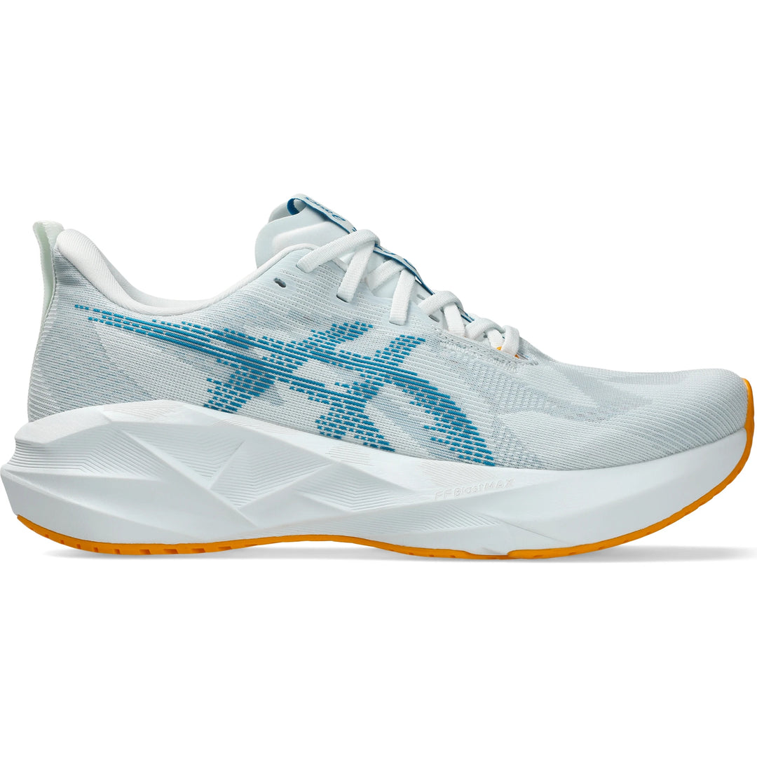 Side of ASICS Men's Novablast 5 Running Shoe in Arctic Blue/Aegean Blue