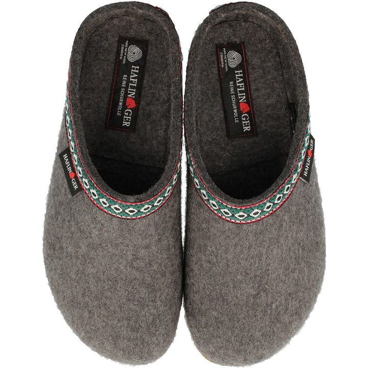 Top view of Haflinger Unisex GZ Clog in Grey