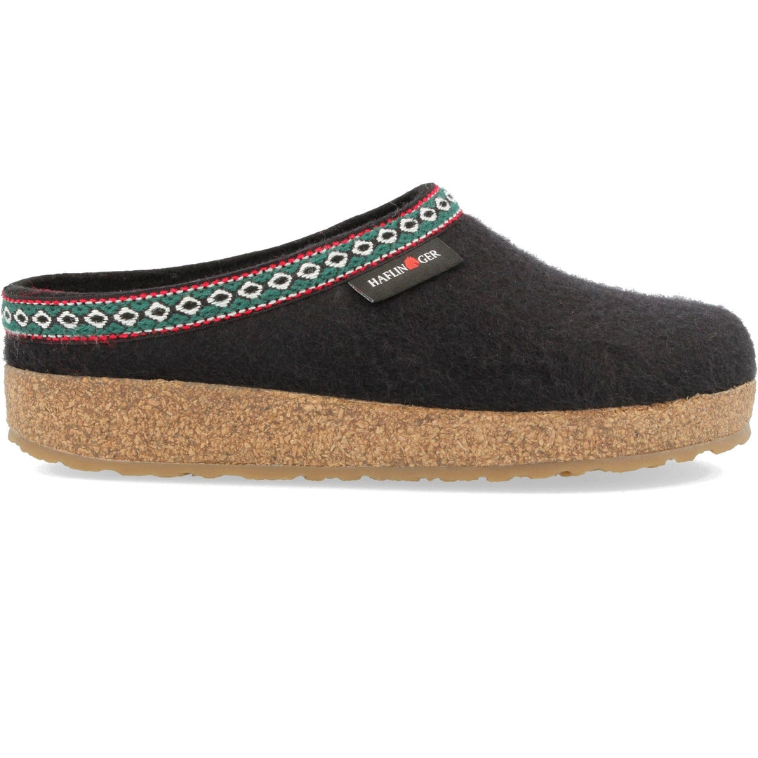 Side of Haflinger Unisex GZ Clog in Black