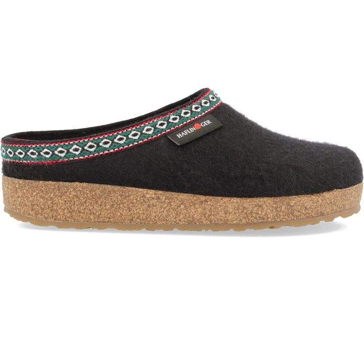 Side of Haflinger Unisex GZ Clog in Black