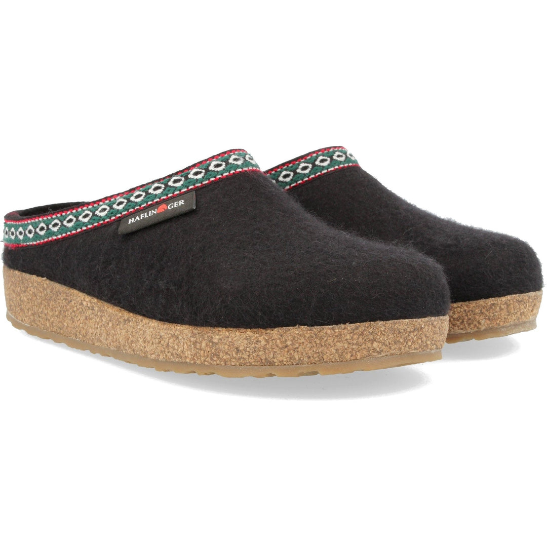 Pair of Haflinger Unisex GZ Clog in Black
