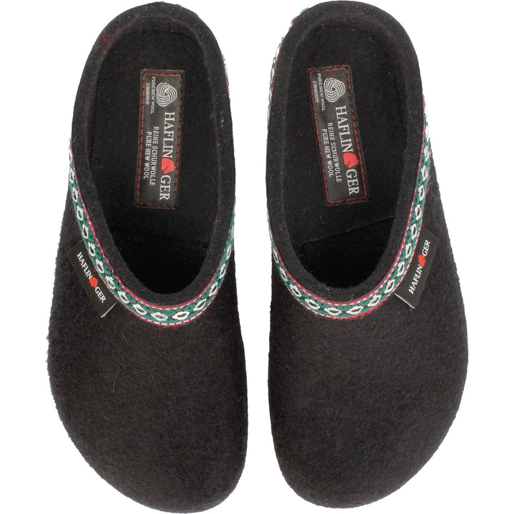 Top view of Haflinger Unisex GZ Clog in Black