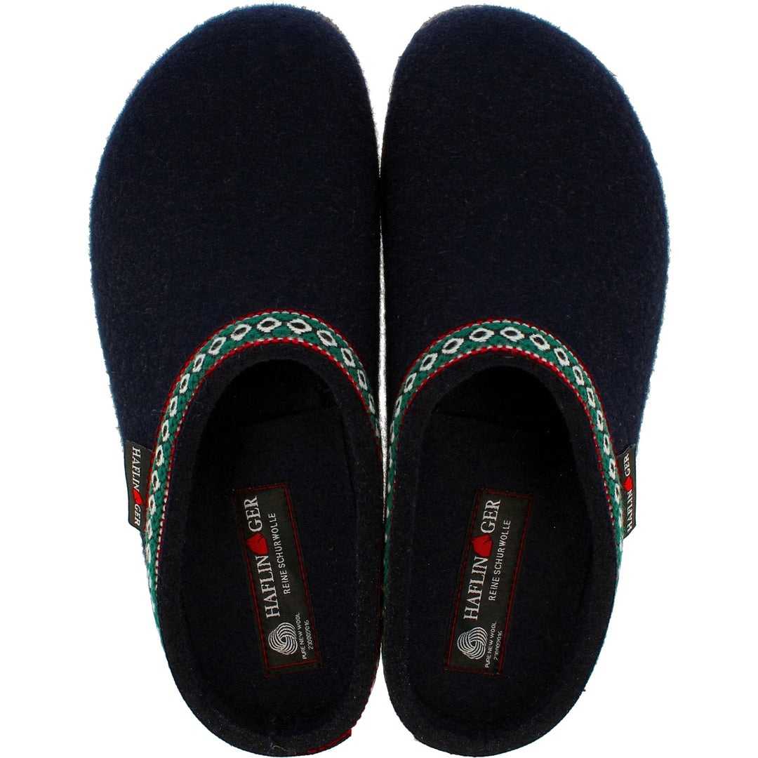Top view of Haflinger Unisex GZ Clog in Navy