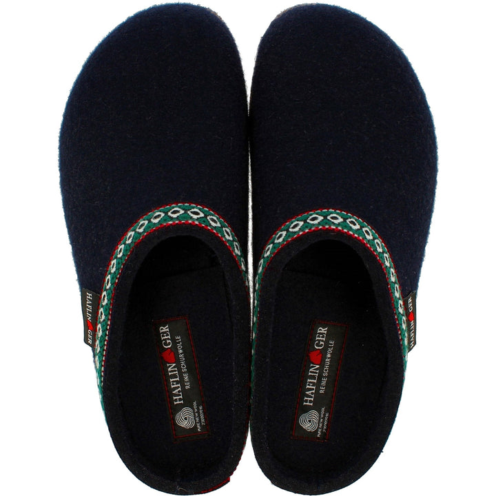 Top view of Haflinger Unisex GZ Clog in Navy