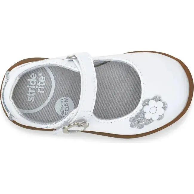 Stride Rite Kids' Holly Mary Jane Shoe White Patent CG019603