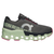 Lateral side of On Running On Clouds Cloudmonster 2 running shoe in charcoal gray and green