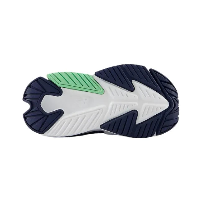 Sole of New Balance Infant Rave Run V2 Top Strap Running Shoe in navy
