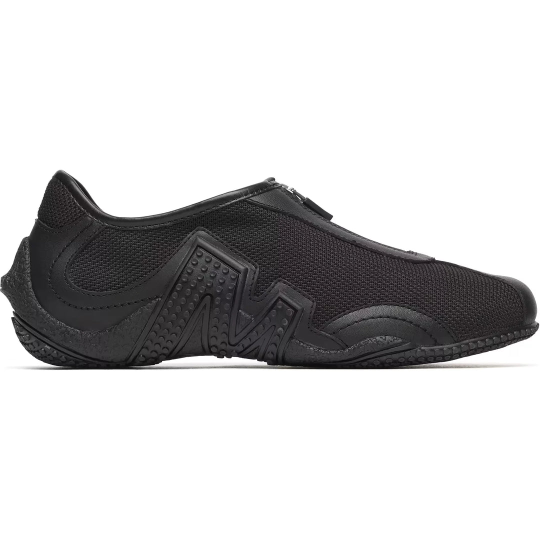 Side of Merrell Women's Relay Fly Zip Sneaker in Black