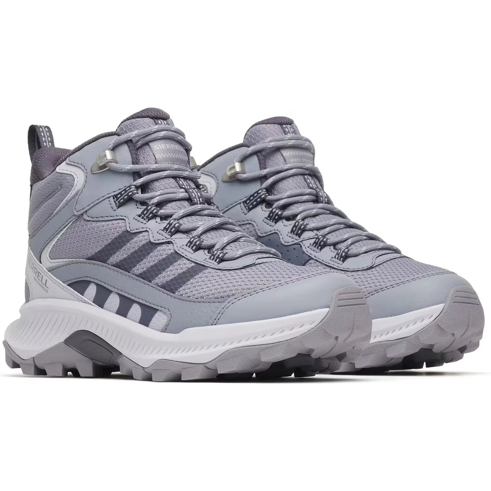 Pair of Merrell Women's Speed Strike 2 Mid Waterproof Hiking Boot in Lost Lilac