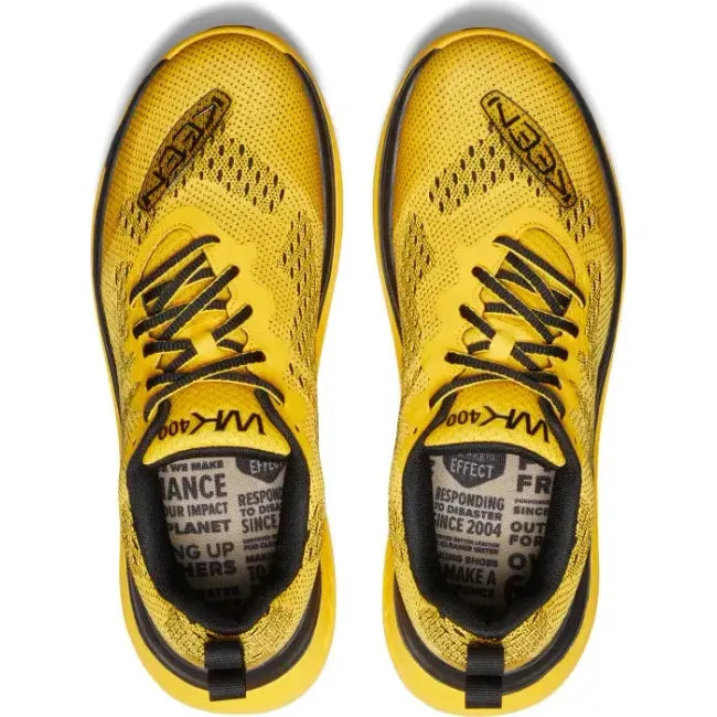 Mesh upper of KEEN Women's WK400 Walking Shoes in Yellow &amp; Black