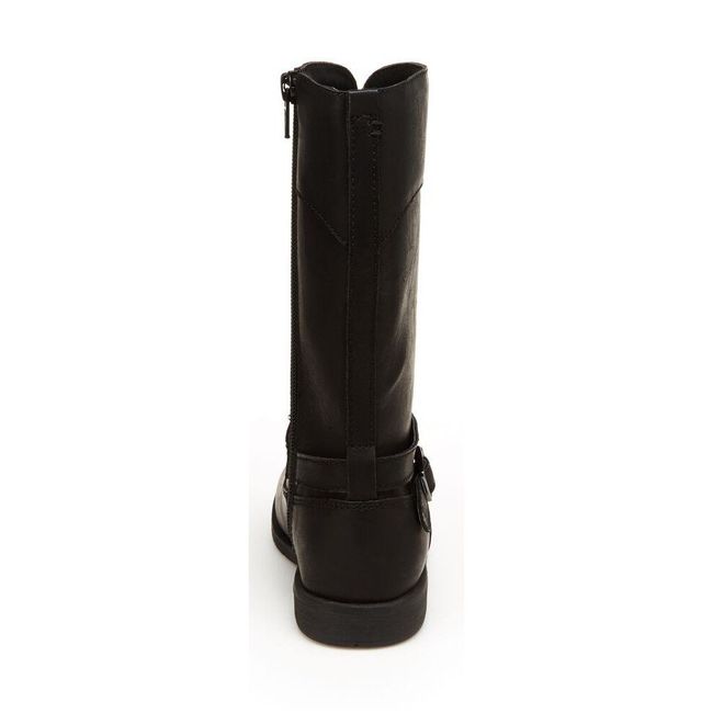 Heel of Stride Rite Juliette Tall Boot for Kids in Black Leather