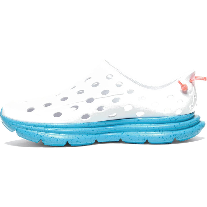 Medial side of Kane Unisex Revive Recovery Shoe in White/Pacific Speckle
