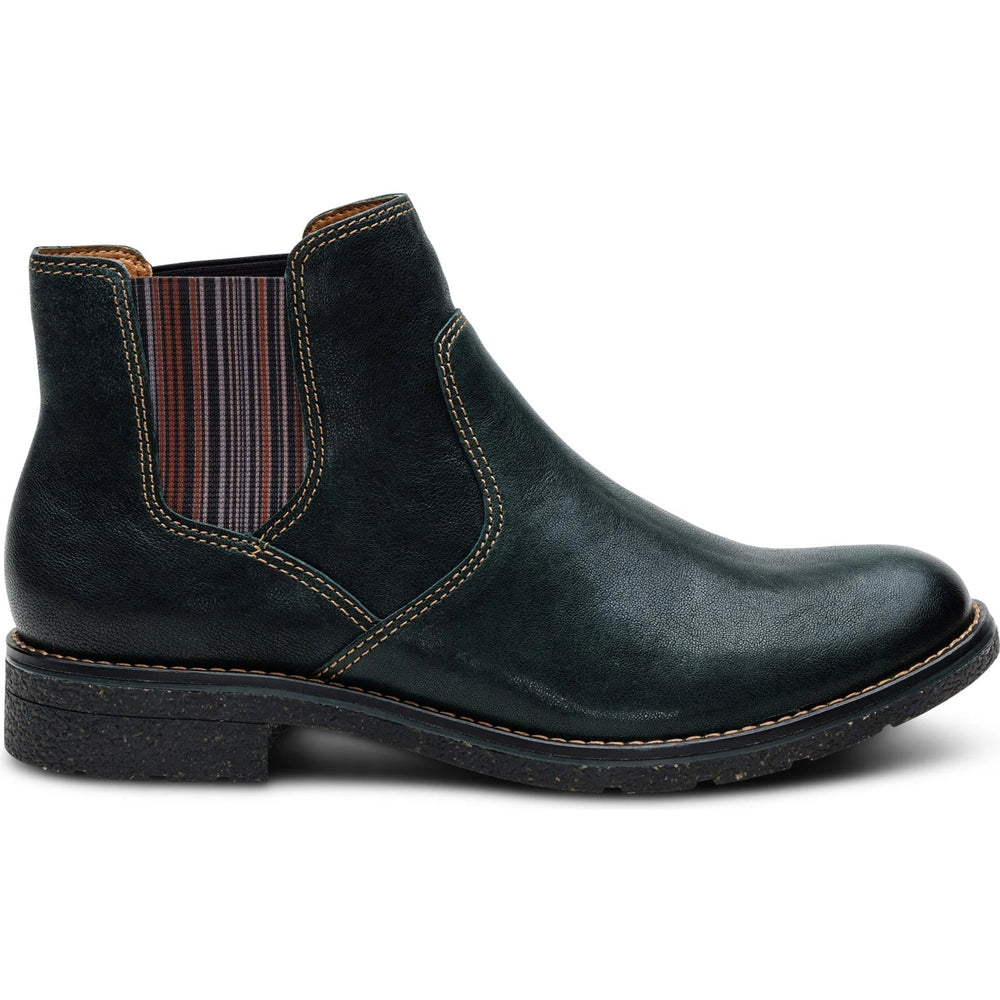 Lateral side of Women's Aetrex Kaylee Chelsea Boot in Dark Green