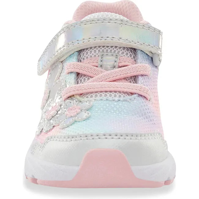 Front of Little Kids Stride Rite Lighted Glimmer 2.0 Sneaker in Rainbow multicolor