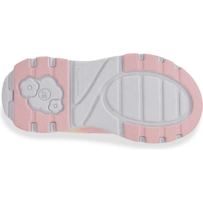 Sole of Little Kids Stride Rite Lighted Glimmer 2.0 Sneaker in Rainbow multicolor