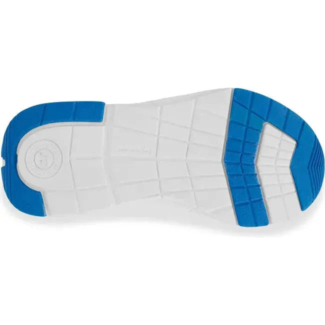 Sole of Kids Stride Rite Light Up Zips Cosmic 2.0 Sneaker in Blue Multi and orange