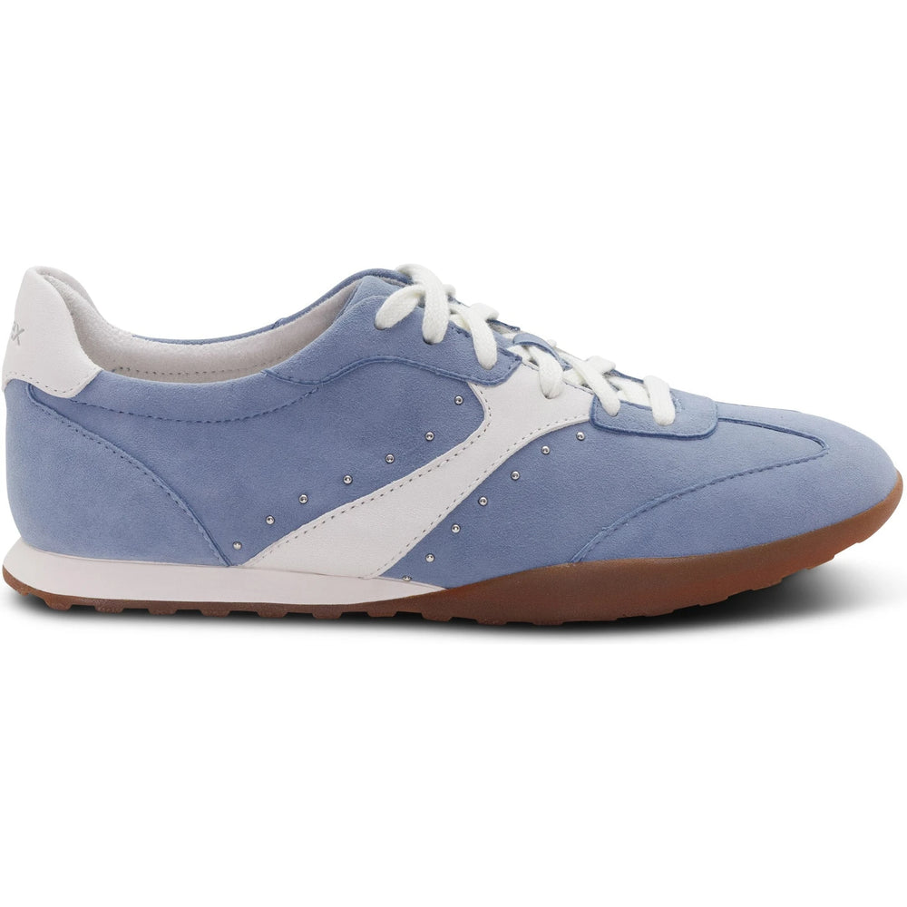 Lateral side of Women's Aetrex Sloane Sneaker in Sky Blue