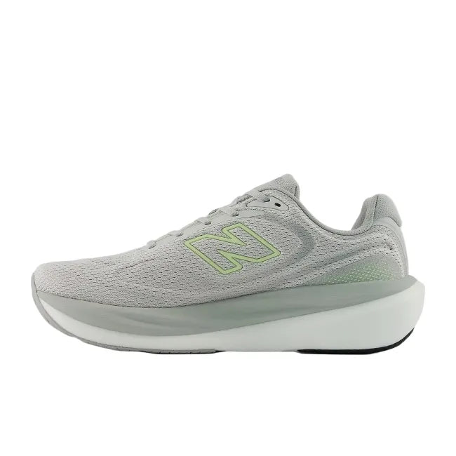 Medial view of New Balance 1080 V15 men's neutral running shoe in grey matter and raincloud