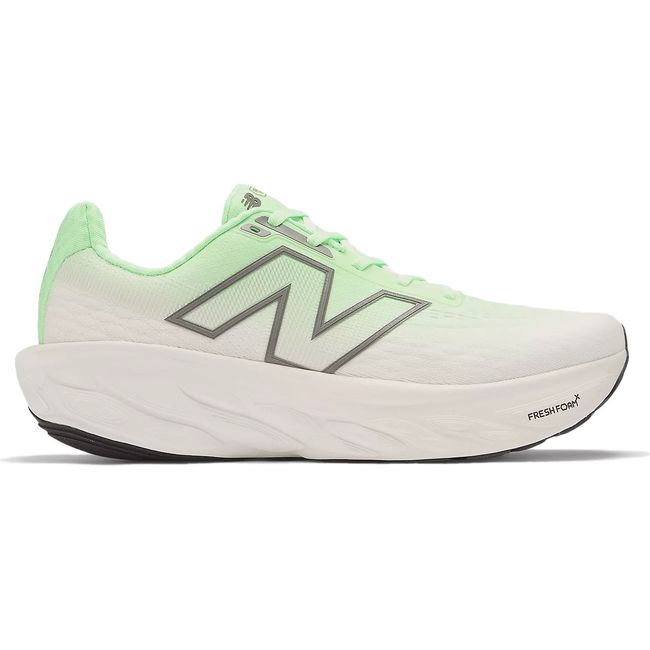 Lateral side of Mens New Balance Fresh Foam X 1080 V14 Running Shoe in Electric Jade white and green