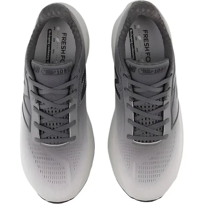 Top down view of New Balance Men&#39;s Fresh Foam X 1080 V14 Running Shoes in castlerock gray