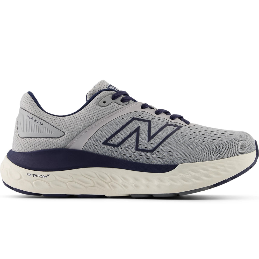 Side of New Balance Men's Made in USA 1540 v4 Running Shoe in Aluminum Grey/NB Navy