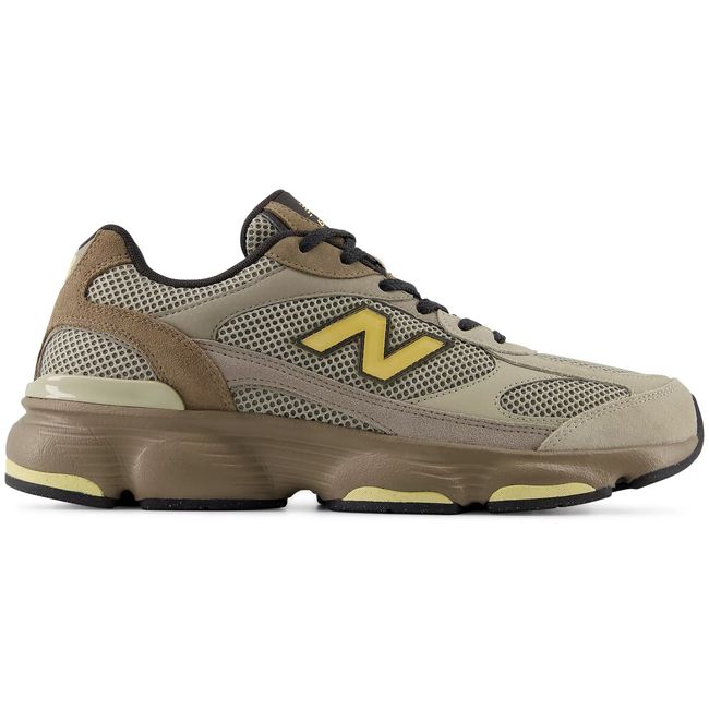 New Balance Men's 603 V1 in tan and stone grey, 3/4 lateral view