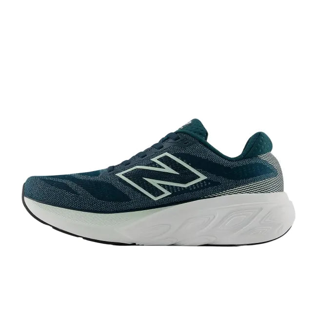Medial side profile of New Balance 880 V15 men's shoe in medusa green showing Fresh Foam X midsole and structured mesh upper