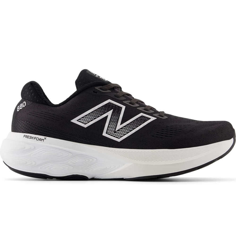 Side of New Balance Men's Fresh Foam X 880 v15 Running Shoe in Black/White/Reflection