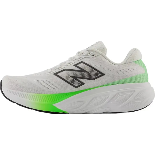 Medial side of New Balance Men's Fresh Foam X 880 V15 Running Shoe in grey and electric jade