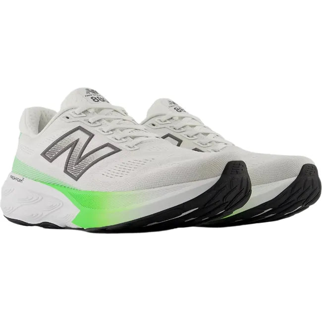 Pair of New Balance Men's Fresh Foam X 880 V15 Running Shoes in grey and electric jade