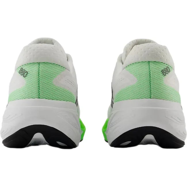 Heels of New Balance Men's Fresh Foam X 880 V15 Running Shoes in grey and electric jade