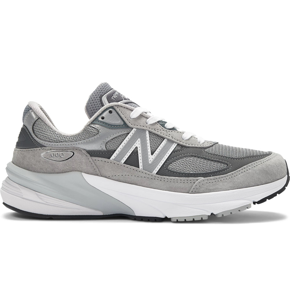 Side of New Balance Men's 990v6 sneaker in Grey