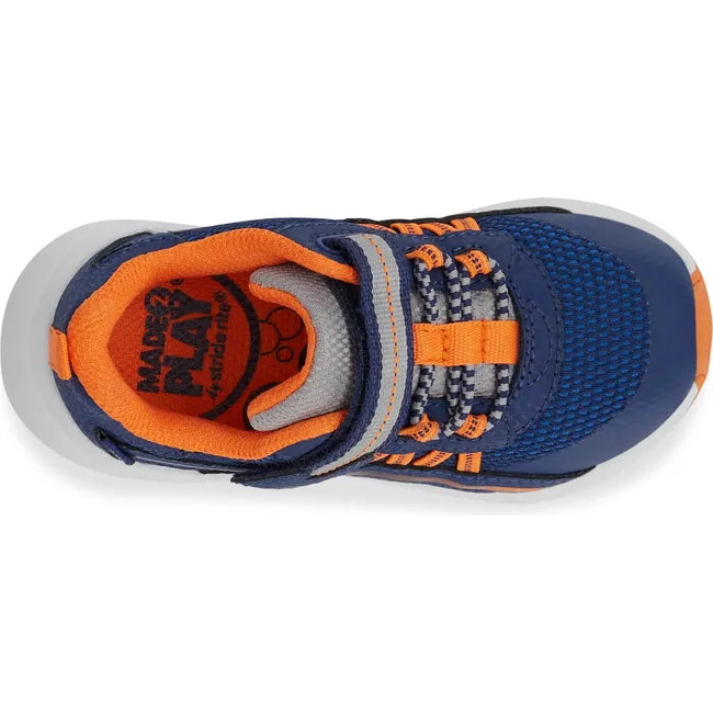 Upper of Little Kids' Stride Rite Journey 3.0 Sneaker in navy and orange