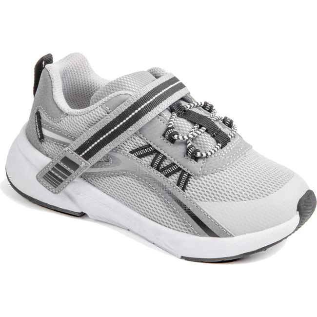 Front angled view of Kids' Stride Rite Journey 3.0 Adaptable Sneaker in Grey
