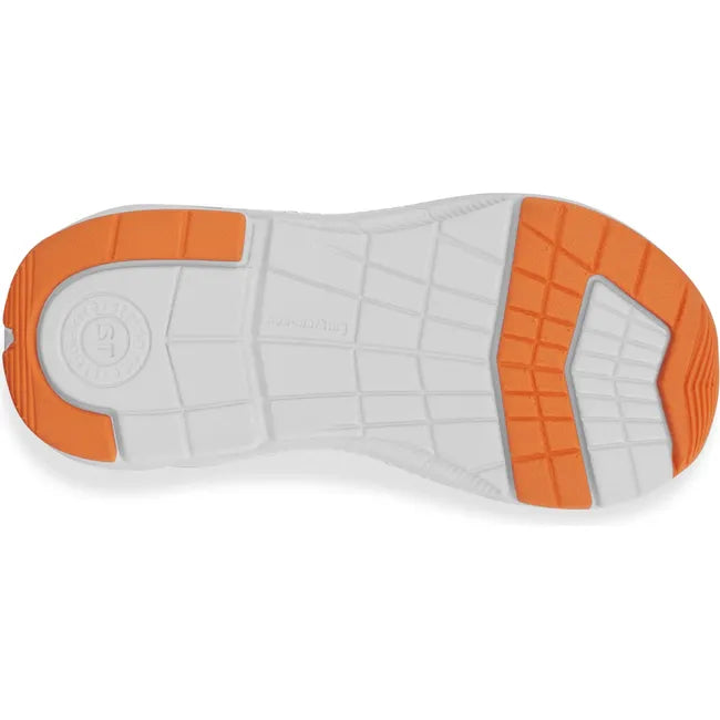 White sole of Little Kids' Stride Rite Journey 3.0 Adaptable Sneaker in navy and orange