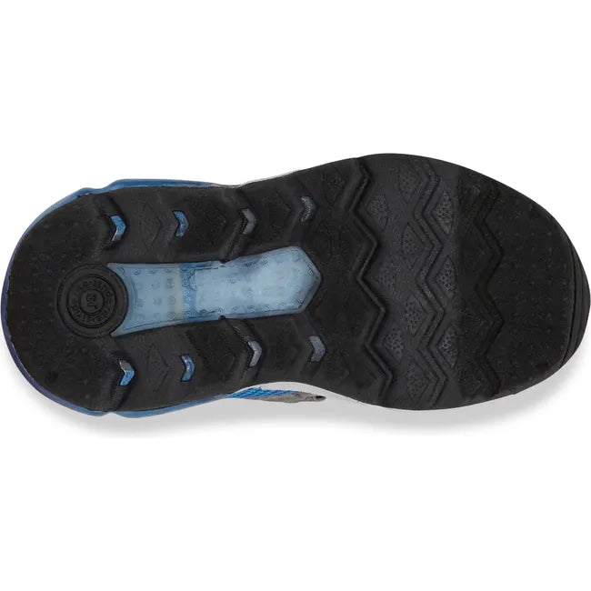 Black sole of Little Kids' Stride Rite Surge Bounce Light Up Sneaker in grey and blue