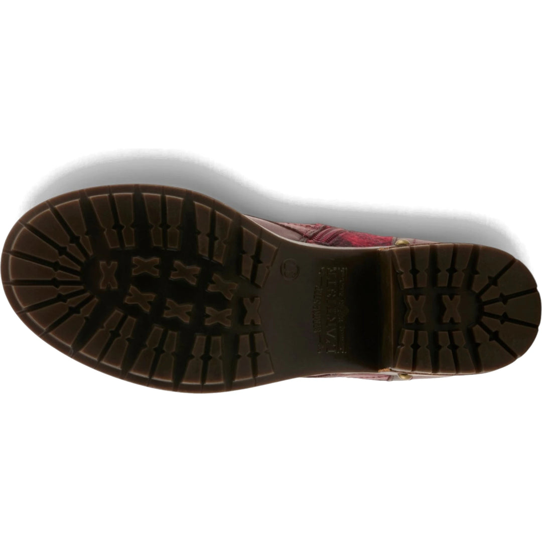 Sole of bordeaux multi leather and plaid L&