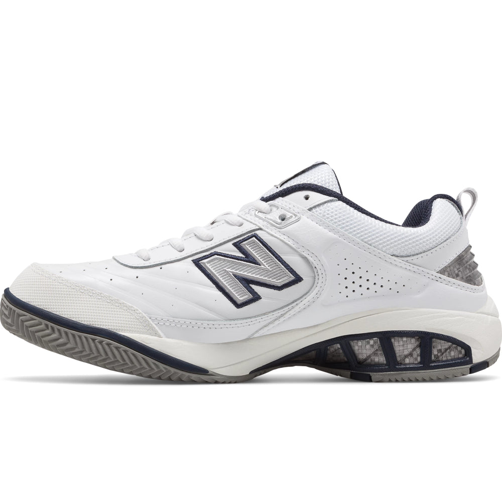 Inside of New Balance Men's 806 tennis shoe in White