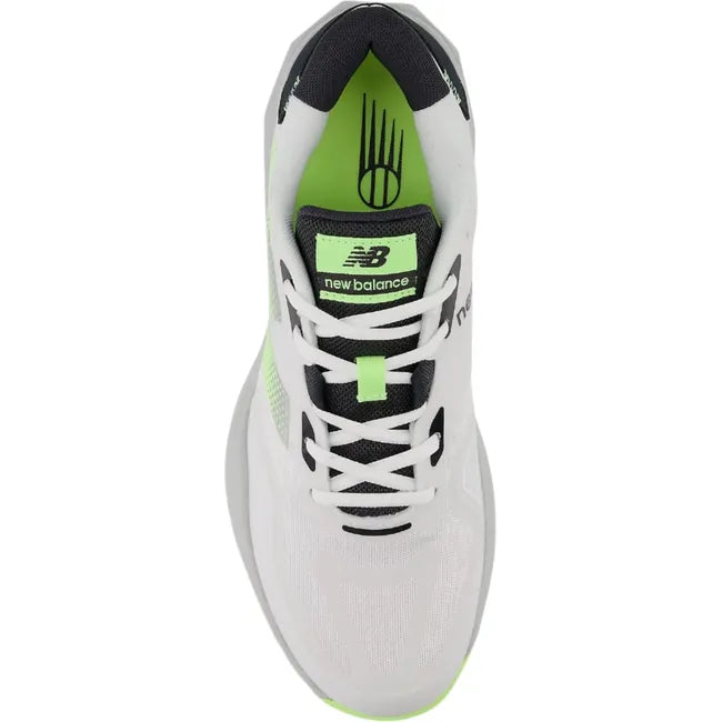 Top down view of Men's FuelCell 769v4 New Balance Tennis Shoe in gray with neon green accents