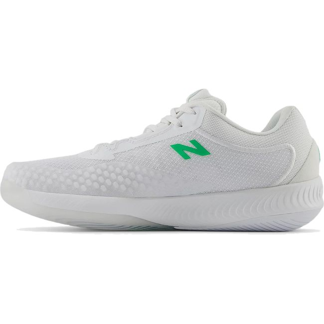 Medial side of Men's New Balance 996 V6 Tennis Shoe in White and Green Apple
