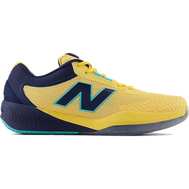 Lateral side of New Balance Men's 996 V6 Tennis Shoe in nb navy and parchment yellow