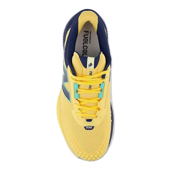 Upper of New Balance Men's 996 V6 Tennis Shoe in nb navy and parchment yellow
