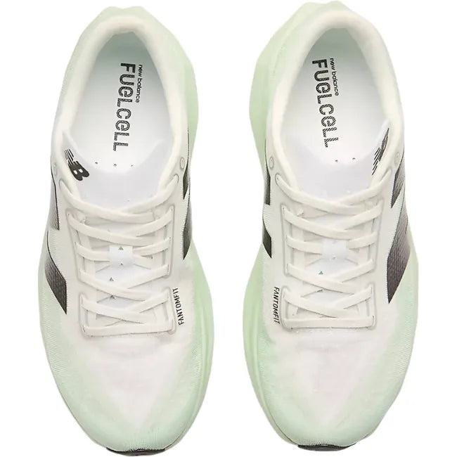 Top down view of New Balance Men's FuelCell Rebel V4 Running Shoes in clay ash green