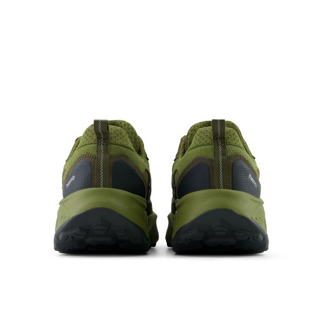 Rear heel view of the New Balance Hierro Trek pair in olive green