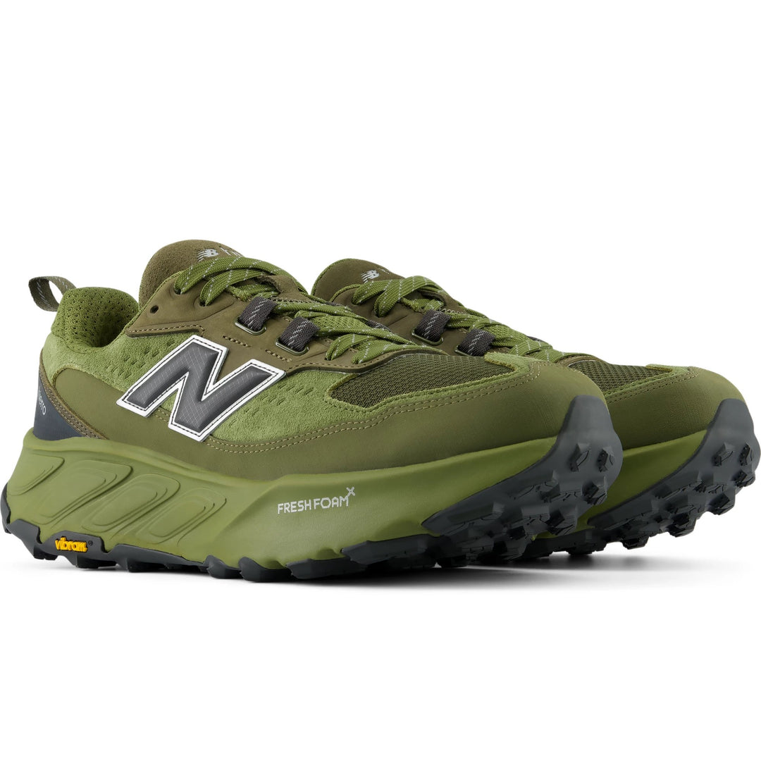 Pair of New Balance Men's Hierro Trek Trail Shoes in Sport Green/Dark Moss