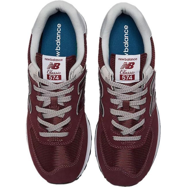 New Balance Unisex 574 Lifestyle Shoe MAROON/WHITE U574HMG