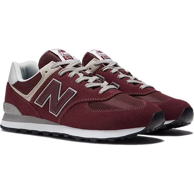 New Balance Unisex 574 Lifestyle Shoe MAROON/WHITE U574HMG